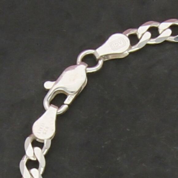 sterling silver mens italy 5mm cuban chain bracelet size 7in - Picture 3 of 3